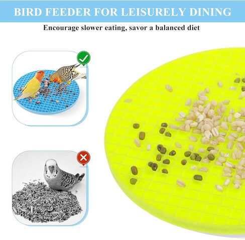 2Pcs Bird Foraging Mats, Bird Slow Feeder Mats, Interactive Foraging Mat for Parakeets, Cockatiels and Small Birds (Green/Light Blue) in Saudi Arabia