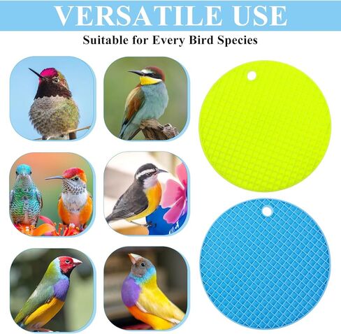 2Pcs Bird Foraging Mats, Bird Slow Feeder Mats, Interactive Foraging Mat for Parakeets, Cockatiels and Small Birds (Green/Light Blue) in Saudi Arabia