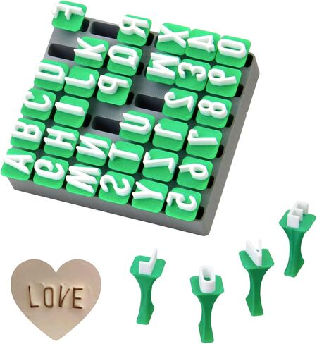 MingQiEven DIY Craft Alphabet and Number Stamps Set, 1/2" Uppercase Letters, Numbers - Polymer Clay, Pottery, Fondant Embosser, Cookie Press Tools for Personalized Creations in Saudi Arabia