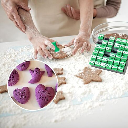 MingQiEven DIY Craft Alphabet and Number Stamps Set, 1/2" Uppercase Letters, Numbers - Polymer Clay, Pottery, Fondant Embosser, Cookie Press Tools for Personalized Creations in Saudi Arabia