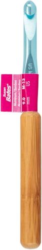 Susan Bates Silvalume Bamboo Handle Aluminum Crochet Hook-Size M13/9mm B3206M in Saudi Arabia