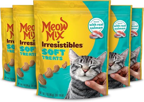 Meow Mix Irresistibles Soft Cat Treats، لحم الدجاج الأبيض، 3 أونصة (عبوة من 5) in Kuwait