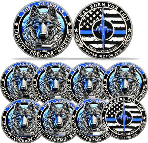 Police Challenge Coin - K9 Guardian Police Dog Coins - Thin Blue Line Law Enforcement Coin - First Responder Tribute K9 Unit Token - Military Patriotic Memorial Gift in Saudi Arabia