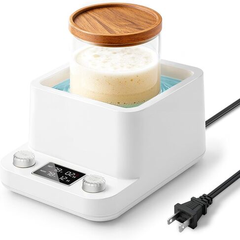 Sourdough Starter Warmer – Water Bath Uniform Warming, Precise 1°F Thermostat (70–104°F), 198H Timer, Fits Jars Up to 50oz, Sourdough Kit for Sourdough Home Baking & Consistent in Saudi Arabia