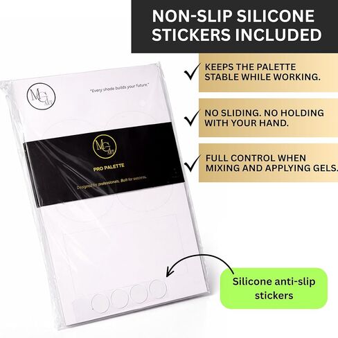 PRO Palette Disposable Nail Art Sheets, 50 Sheets (5 x 8 in), Non-Slip Silicone Stickers Included, Professional Gel Mixing & Work Surface for Nail Technicians in Saudi Arabia