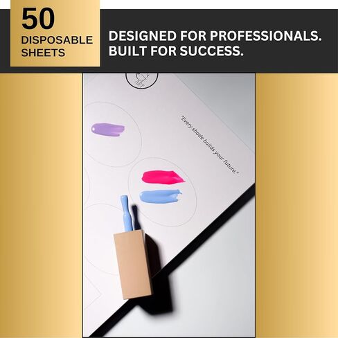 PRO Palette Disposable Nail Art Sheets, 50 Sheets (5 x 8 in), Non-Slip Silicone Stickers Included, Professional Gel Mixing & Work Surface for Nail Technicians in Saudi Arabia