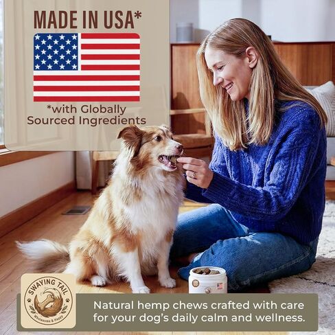 Calming Chews for Dogs Anxiety Relief – Hemp Oil Treats with Valerian Root & Chamomile – Natural Stress Support for Separation – 120 Soft Chews (Bacon Flavor) in Saudi Arabia