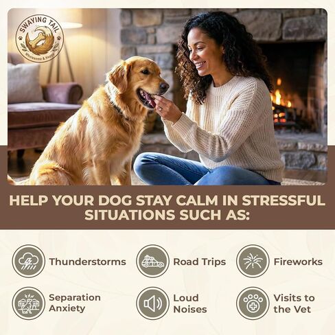 Calming Chews for Dogs Anxiety Relief – Hemp Oil Treats with Valerian Root & Chamomile – Natural Stress Support for Separation – 120 Soft Chews (Bacon Flavor) in Saudi Arabia