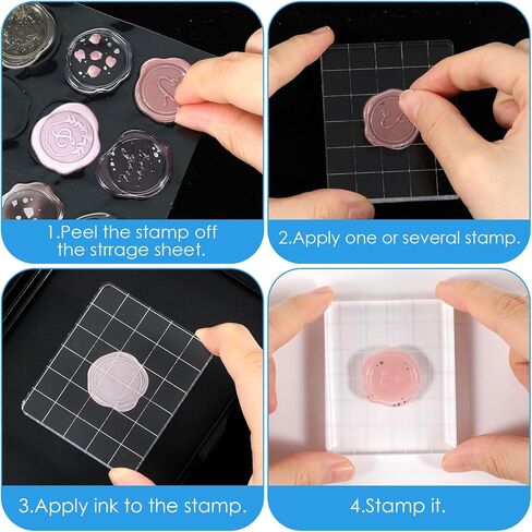 4Pcs Acrylic Blocks for Stamping, Acrylic Stamp Blocks, Clear Stamping Tools Set with Grid Lines for Scrapbooking DIY Crafts Card Making in Saudi Arabia
