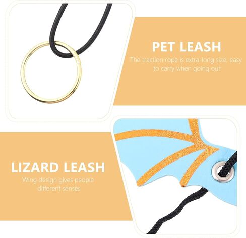 Luxshiny 5pcs Adjustable Blue Reptile Harness Leash Set with Wing Design for Small Lizards and Geckos, Lightweight Pet Traction Belt for Outdoor Walking and Travel in Kuwait