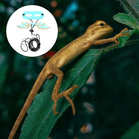 Luxshiny 5pcs Adjustable Blue Reptile Harness Leash Set with Wing Design for Small Lizards and Geckos, Lightweight Pet Traction Belt for Outdoor Walking and Travel in Kuwait