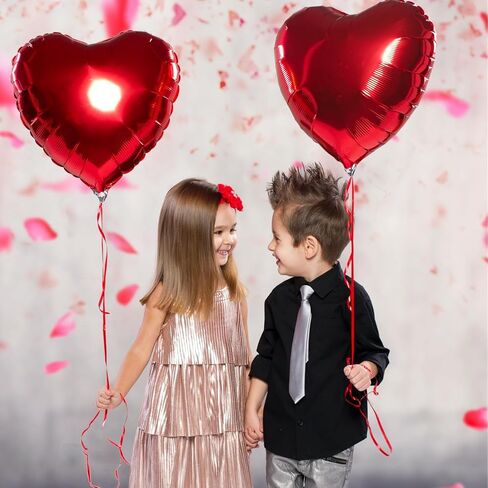 20Pcs Red Heart Balloons 18 inch Foil Heart Shaped Balloons Large Valentines Balloons Helium Support for Valentines Day Wedding Bridal Showers Engagement Anniversary Valentine's Day Decorations in Saudi Arabia