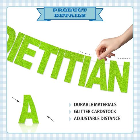 Happy Dietitian Day Banner - NO DIY Registered Dietitian Nutritionist Day Decorations For Office Décor Glitter RDN DN Appreciation Gifts in Kuwait