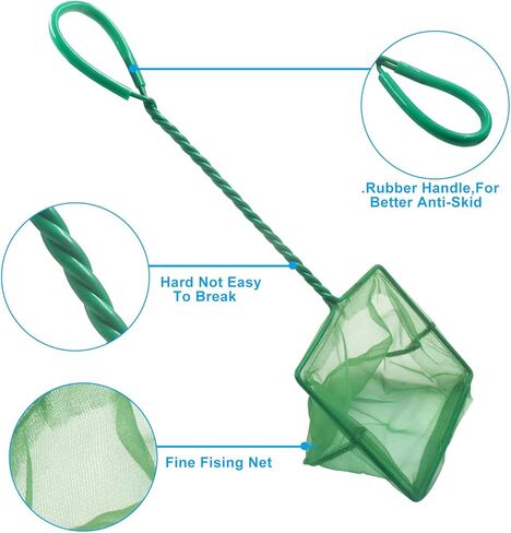 BokWin Multi-Size Small Fish Net, 4 Pack Bait Fish Net,for Aquarium, Fishes Tank, Pond (3inch 4inch 5inch 6inch) in Saudi Arabia