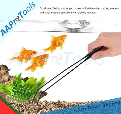 Fish Aquarium Cleaner Stainless Steel Aquarium Curved Tweezer Black Coated 15" Long Instruments in Saudi Arabia