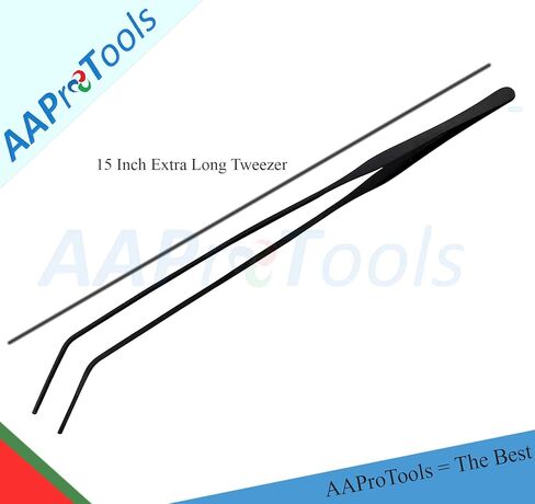 Fish Aquarium Cleaner Stainless Steel Aquarium Curved Tweezer Black Coated 15" Long Instruments in Saudi Arabia