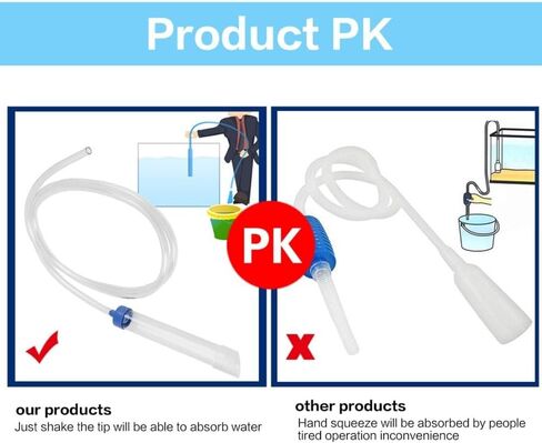 PVC Siphon Tube Aquarium Water Changer Tidyning Manual Gravel Cleaning Water Filter for 30L Small Fish Tank in Kuwait