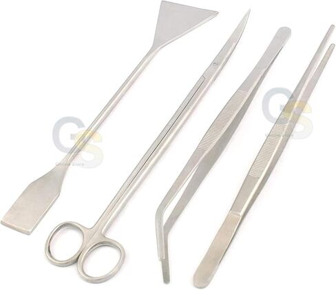 G.S Aquatic Plants Stainless Steel Tools Convenient Operation AQUASCAPE Scissors Spatula Tweezers Tool Set 4 in 1 for Aquarium Fish Tank Plant in Saudi Arabia