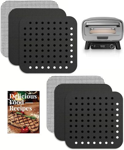 ملحقات بطانة قابلة لإعادة الاستخدام لفرن بيتزا Ninja Woodfire 8 في 1 للمدخن الخارجي MO201 - 2 صلب، 2 شبكي، و2 مثقوب (ألياف زجاجية PTFE، خالية من PFOA) - آمنة عند 500 درجة فهرنهايت in Kuwait