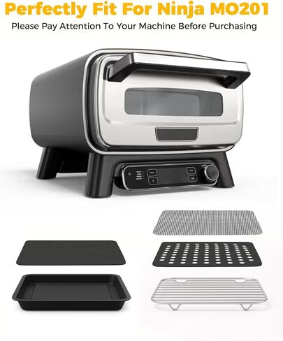 ملحقات بطانة قابلة لإعادة الاستخدام لفرن بيتزا Ninja Woodfire 8 في 1 للمدخن الخارجي MO201 - 2 صلب، 2 شبكي، و2 مثقوب (ألياف زجاجية PTFE، خالية من PFOA) - آمنة عند 500 درجة فهرنهايت in Kuwait