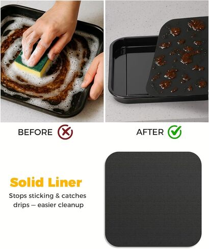 ملحقات بطانة قابلة لإعادة الاستخدام لفرن بيتزا Ninja Woodfire 8 في 1 للمدخن الخارجي MO201 - 2 صلب، 2 شبكي، و2 مثقوب (ألياف زجاجية PTFE، خالية من PFOA) - آمنة عند 500 درجة فهرنهايت in Kuwait