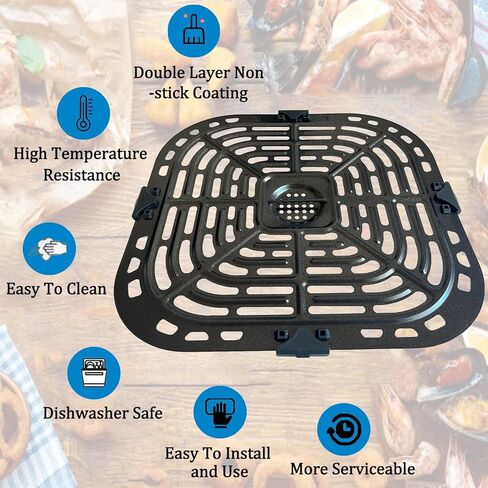 ALJ 6QT Air Fryer Grill Plate for Power XL Grill Air Fryer Combo 6QT 12-in-1 Indoor Slow Cooker, Upgraded Air Fryer Grill Pan Crisper Tray Plate Insert Grate Rack Grid Shelf for Power XL 6QT Air Fryer in Saudi Arabia