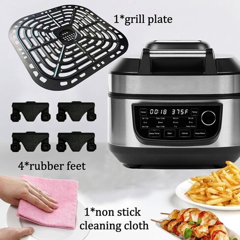 ALJ 6QT Air Fryer Grill Plate for Power XL Grill Air Fryer Combo 6QT 12-in-1 Indoor Slow Cooker, Upgraded Air Fryer Grill Pan Crisper Tray Plate Insert Grate Rack Grid Shelf for Power XL 6QT Air Fryer in Saudi Arabia