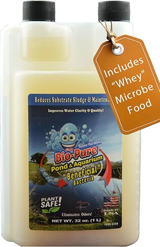 Bio-Pure Pond & Aquarium Beneficial Bacteria w/Deproteinized Whey (Microbe Nutrition) – 50/50 Dual-Action for Water Clarity + Bottom Waste – Natural Biological Cleaner for Ponds & Fish Tanks in Saudi Arabia