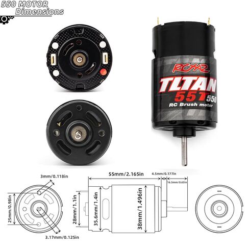 Brushed Power Combo 550 55T Motor 60/320A ESC BEC 6V/2A Splash-Proof for 1/10 RC Crawler Car Trx4 Trx6 Axial SCX10 II III Redcat Gen7 Gen8 V2 RC4WD D90,Slow Car in Saudi Arabia