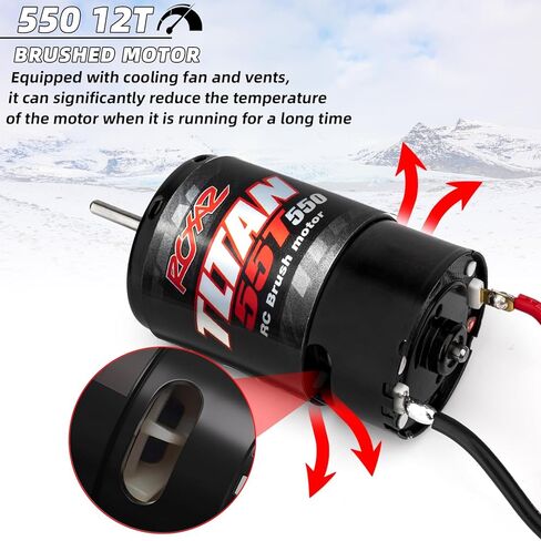Brushed Power Combo 550 55T Motor 60/320A ESC BEC 6V/2A Splash-Proof for 1/10 RC Crawler Car Trx4 Trx6 Axial SCX10 II III Redcat Gen7 Gen8 V2 RC4WD D90,Slow Car in Saudi Arabia