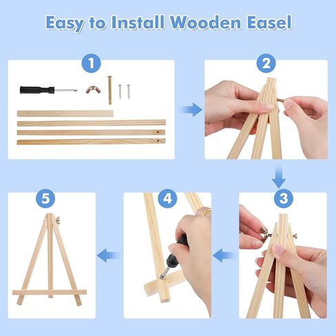 Bowetile Framed Paint by Numbers for Adults Beginners with Wooden Easel, Flowers Lotus Adults' Paint-by-Number Kits on Canvas, Easy DIY Acrylic Number Painting for Home Decor Birthday Gifts, 8x12in in Saudi Arabia