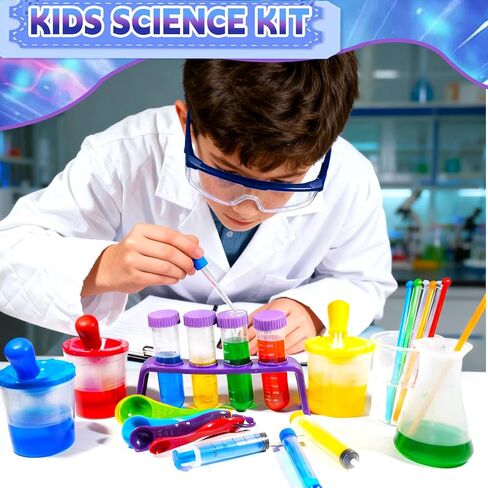 Bbiamsleep 37 Pcs Science Kits for Kids, Beakers and Test Tubes Droppers Set, Kids Science Experiment Kit Include Magnifying Glass Plastic Test Tubes for Christmas Birthday Party Gift in Saudi Arabia