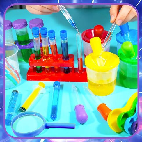 Bbiamsleep 37 Pcs Science Kits for Kids, Beakers and Test Tubes Droppers Set, Kids Science Experiment Kit Include Magnifying Glass Plastic Test Tubes for Christmas Birthday Party Gift in Saudi Arabia