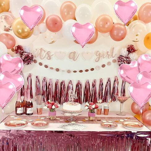 Heart Balloons,15Pcs Pink Heart Shaped Balloons, 18 Inch Love Valentines Balloon, Metallic Helium Mylar Foil Balloon for Mother's Day Propose Marriage Wedding Birthday Valentines Day Decorations in Saudi Arabia