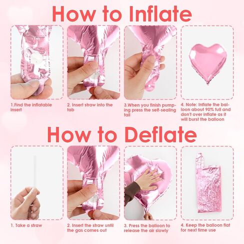 Heart Balloons,15Pcs Pink Heart Shaped Balloons, 18 Inch Love Valentines Balloon, Metallic Helium Mylar Foil Balloon for Mother's Day Propose Marriage Wedding Birthday Valentines Day Decorations in Saudi Arabia