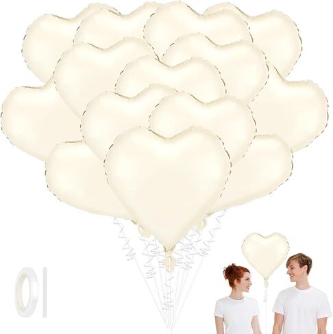 Heart Balloons,15Pcs Pink Heart Shaped Balloons, 18 Inch Love Valentines Balloon, Metallic Helium Mylar Foil Balloon for Mother's Day Propose Marriage Wedding Birthday Valentines Day Decorations in Saudi Arabia