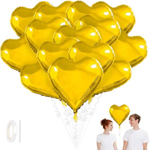 Heart Balloons,15Pcs Pink Heart Shaped Balloons, 18 Inch Love Valentines Balloon, Metallic Helium Mylar Foil Balloon for Mother's Day Propose Marriage Wedding Birthday Valentines Day Decorations in Saudi Arabia