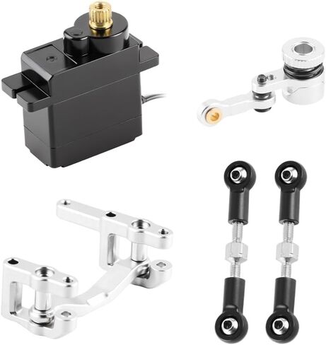 GLOBACT 1.2KG Metal Gear Servo & 20T Servo Saver with Drag Link and Steering Links and Steering Set for ARRMA 1/18 Granite Grom 1/14 Typhon Grom RC Truck Upgrade ARA340208 ARA340202 SPMSSX110 in Saudi Arabia