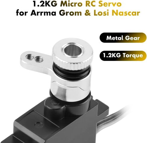 GLOBACT 1.2KG Metal Gear Servo & 20T Servo Saver with Drag Link and Steering Links and Steering Set for ARRMA 1/18 Granite Grom 1/14 Typhon Grom RC Truck Upgrade ARA340208 ARA340202 SPMSSX110 in Saudi Arabia