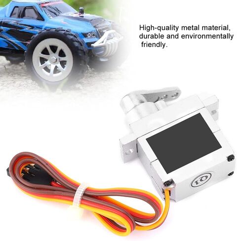 VBESTLIFE جهاز تحكم عن بعد للسيارة، ملحق محرك توجيه مؤازر معدني 9 جرام مناسب لشاحنة B1 B14 B16 B24 C14 C24 B36 1:16 RC (فضي) in Kuwait