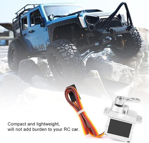 VBESTLIFE جهاز تحكم عن بعد للسيارة، ملحق محرك توجيه مؤازر معدني 9 جرام مناسب لشاحنة B1 B14 B16 B24 C14 C24 B36 1:16 RC (فضي) in Kuwait