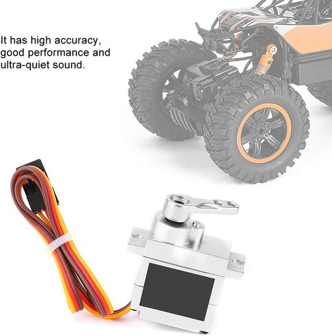 VBESTLIFE جهاز تحكم عن بعد للسيارة، ملحق محرك توجيه مؤازر معدني 9 جرام مناسب لشاحنة B1 B14 B16 B24 C14 C24 B36 1:16 RC (فضي) in Kuwait