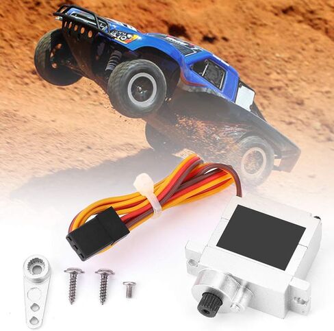 VBESTLIFE جهاز تحكم عن بعد للسيارة، ملحق محرك توجيه مؤازر معدني 9 جرام مناسب لشاحنة B1 B14 B16 B24 C14 C24 B36 1:16 RC (فضي) in Kuwait