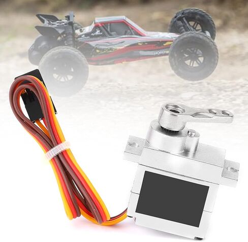 VBESTLIFE جهاز تحكم عن بعد للسيارة، ملحق محرك توجيه مؤازر معدني 9 جرام مناسب لشاحنة B1 B14 B16 B24 C14 C24 B36 1:16 RC (فضي) in Kuwait