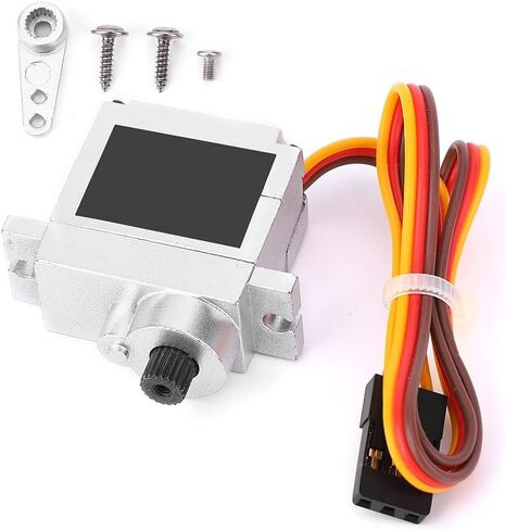 VBESTLIFE جهاز تحكم عن بعد للسيارة، ملحق محرك توجيه مؤازر معدني 9 جرام مناسب لشاحنة B1 B14 B16 B24 C14 C24 B36 1:16 RC (فضي) in Kuwait