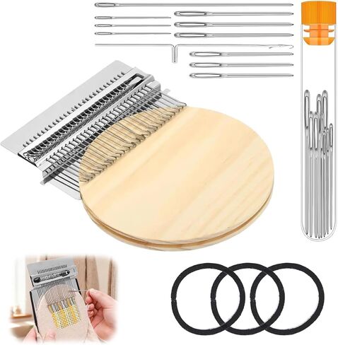 مجموعة Sendoger Darning Loom - أداة صانع التصحيح على طراز Speedweve للإصلاح المرئي، رقعة محبوكة DIY ونول النسيج للجينز والجوارب والسترات الصوفية (L (28 خطافًا)) in Kuwait