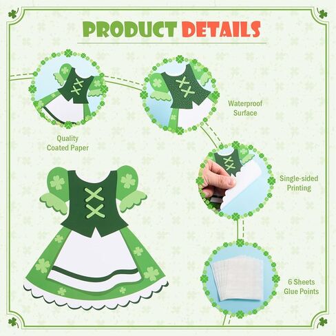 FOBSME 100 Pcs St. Patrick's Day Leprechaun Cutouts 5.91 Inch St. Patrick's Day Suit and Dress Bulletin Board Decorations DIY Paper Cutouts for Photo Crafts Irish Holiday Party Classroom Home Decor in Saudi Arabia