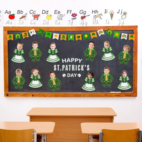 FOBSME 100 Pcs St. Patrick's Day Leprechaun Cutouts 5.91 Inch St. Patrick's Day Suit and Dress Bulletin Board Decorations DIY Paper Cutouts for Photo Crafts Irish Holiday Party Classroom Home Decor in Saudi Arabia