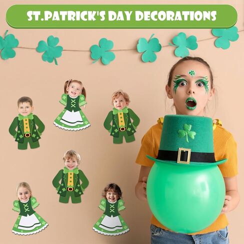 FOBSME 100 Pcs St. Patrick's Day Leprechaun Cutouts 5.91 Inch St. Patrick's Day Suit and Dress Bulletin Board Decorations DIY Paper Cutouts for Photo Crafts Irish Holiday Party Classroom Home Decor in Saudi Arabia