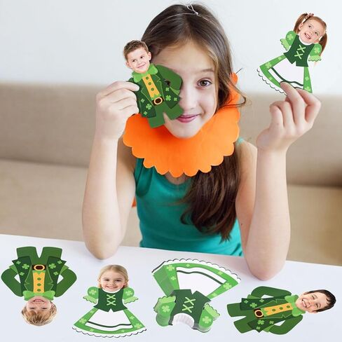 FOBSME 100 Pcs St. Patrick's Day Leprechaun Cutouts 5.91 Inch St. Patrick's Day Suit and Dress Bulletin Board Decorations DIY Paper Cutouts for Photo Crafts Irish Holiday Party Classroom Home Decor in Saudi Arabia